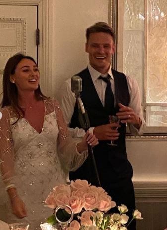 Amy Bruce with her husband on their wedding day.